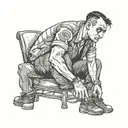 taxi driver sit alone tattoo design idea