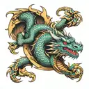 Dragon wrapped turbo tattoo design idea