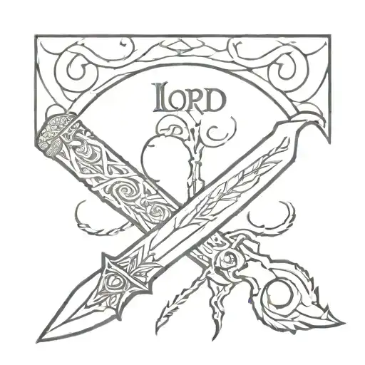lord of the rings knife "narsil" and fenerbahçe tattoo design idea