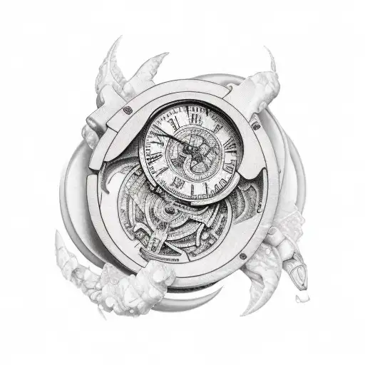 broken stopwatch tattoo design idea