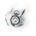 broken stopwatch tattoo design idea