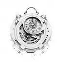 broken stopwatch tattoo design idea