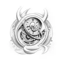 broken stopwatch tattoo design idea