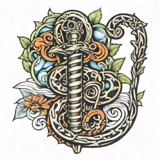 rod of asclepius tattoo design idea