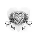 heart with Lucas name tattoo design idea