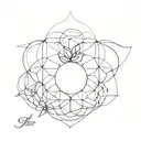flower of life tattoo and fibonacci sequence tattoo design idea