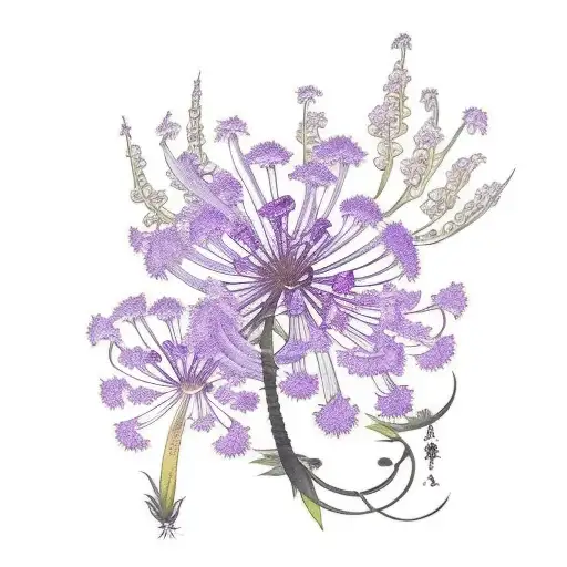 Purple agapanthus flower tattoo design idea