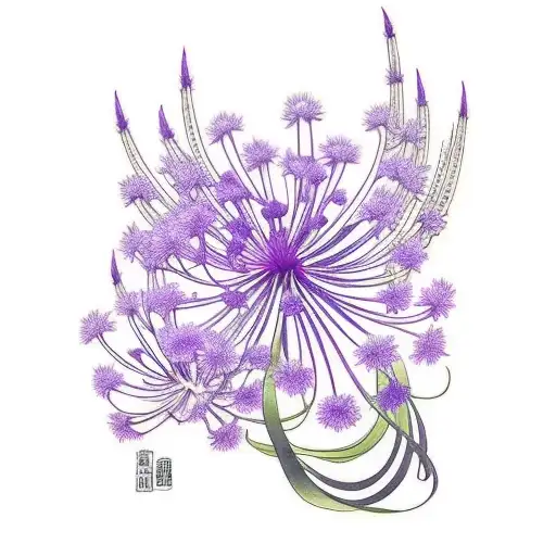 Purple agapanthus flower tattoo design idea
