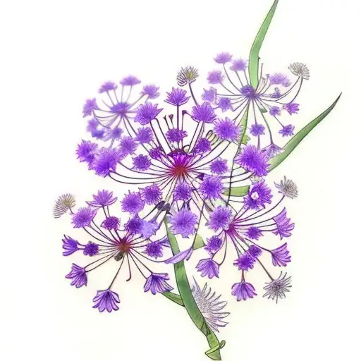 Purple agapanthus flower tattoo design idea