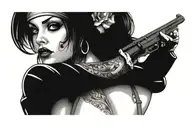 gangster girl tattoo design idea