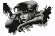 gangster girl tattoo design idea