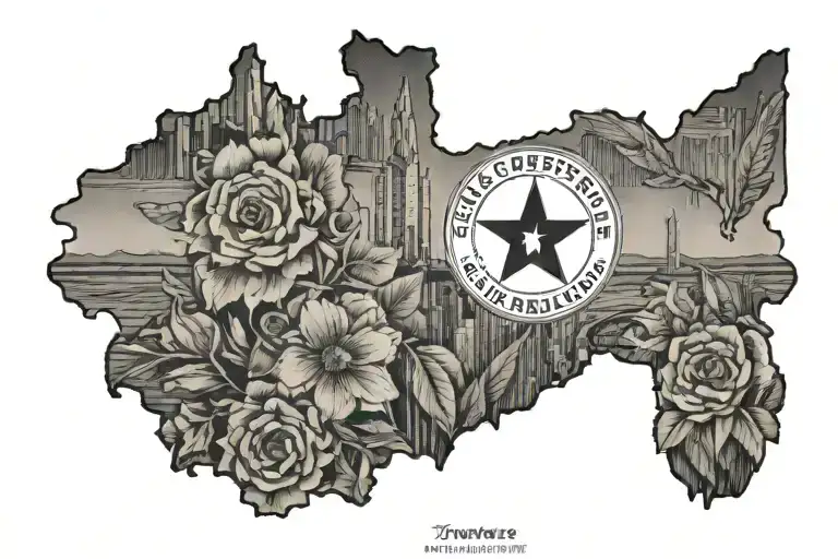 shape of the State of Tennessee tattoo design idea