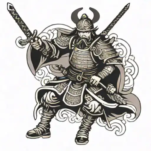 Japanese samurai warrior tattoo design idea