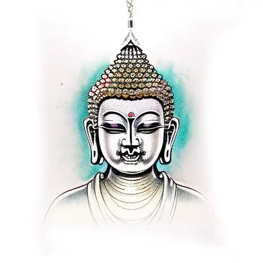 Japanese "Buddha Wearing A Bead Skull Necklace..." Tattoo Idea