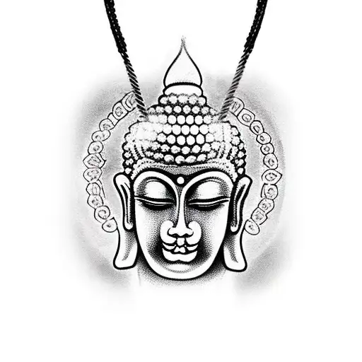 Japanese "Buddha Wearing A Bead Skull Necklace..." Tattoo Idea