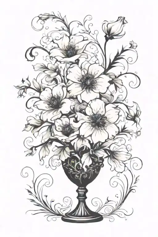 flowers dark fantasy  tattoo design idea