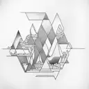 Mirror triangle  tattoo design idea