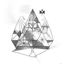 Mirror triangle  tattoo design idea