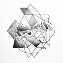 Mirror triangle  tattoo design idea