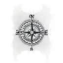 A compass and clock combined into one intricate design tattoo design idea