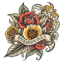 remembrance name tattoo design idea