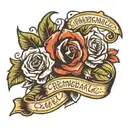 remembrance name tattoo design idea