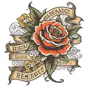 remembrance name tattoo design idea