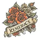 remembrance name tattoo design idea