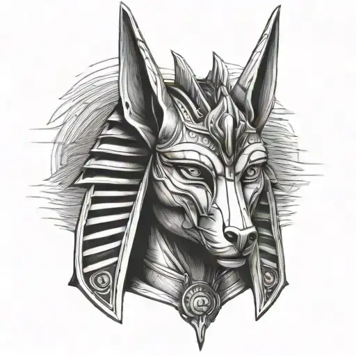 Anubis egypcian god tattoo design idea