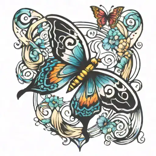 infinity butterfly    tattoo design idea