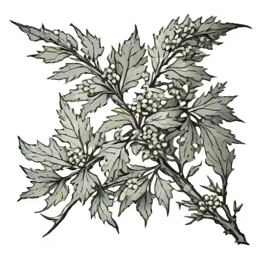 wormwood branches tattoo design idea