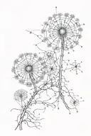 A dandelion and neurons and its spine tattoo tattoo design idea