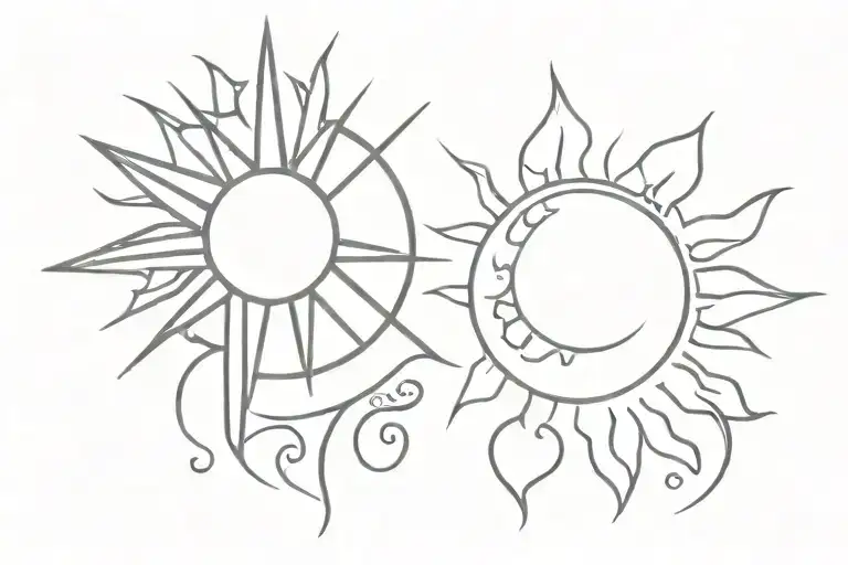 sun and consistency commitment discipline tattoo design idea