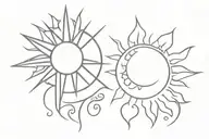 sun and consistency commitment discipline tattoo design idea