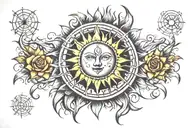 sun and consistency commitment discipline tattoo design idea