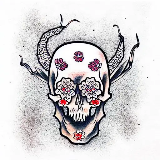 Skull tattoo design idea