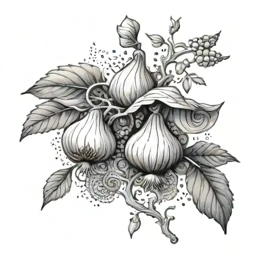 A fig branch transforming into a whirling dervish tattoo design idea