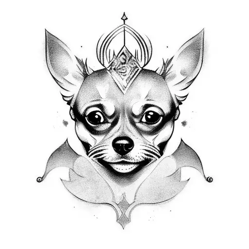 A tattoo of a chihuahua dressed as a warrior from Game of Thrones tattoo design idea