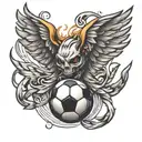 soccer ball wings wrapped tattoo design idea