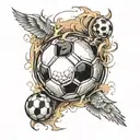 soccer ball heaven gates tattoo design idea