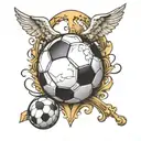 soccer ball heaven gates tattoo design idea