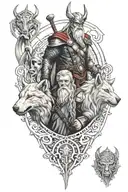 Odin, thor, freya goddess tattoo design idea