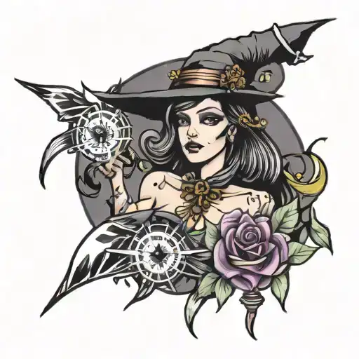 witchy style tattoo tattoo design idea