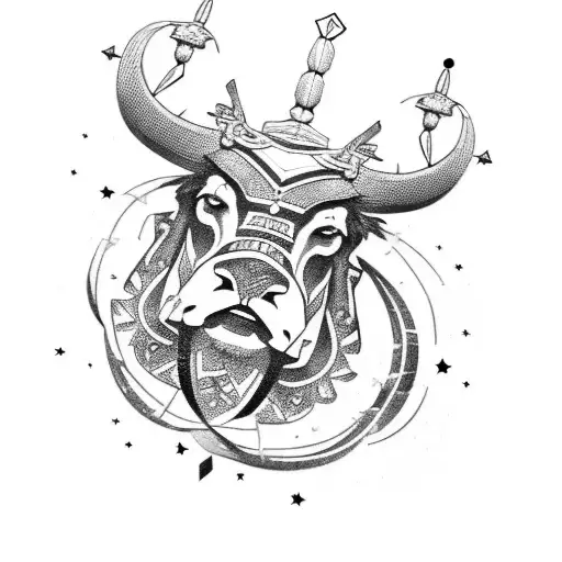 gladiator + taurus constellation  tattoo design idea