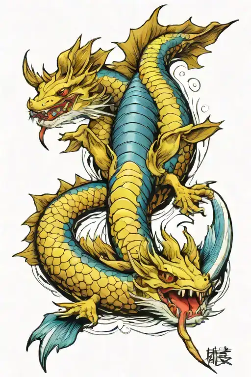 gyarados realistic tattoo design idea