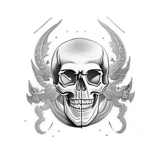 skull danish military tattoo design idea