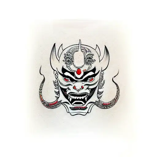 Hannya mask tattoo design idea