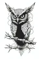 battle weathered owl tattoo design idea