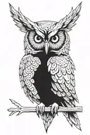 battle weathered owl tattoo design idea