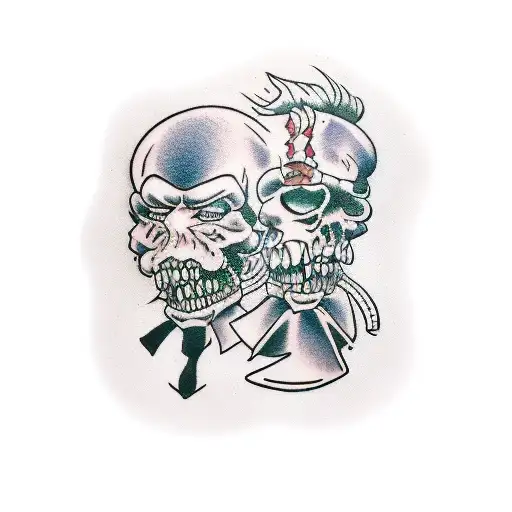 Jekyll and Hyde in dark Alley tattoo design idea